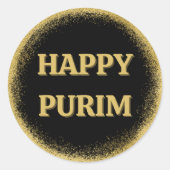Stijlvol Classy Gold Glitter Happy Purim Ronde Sticker (Voorkant)