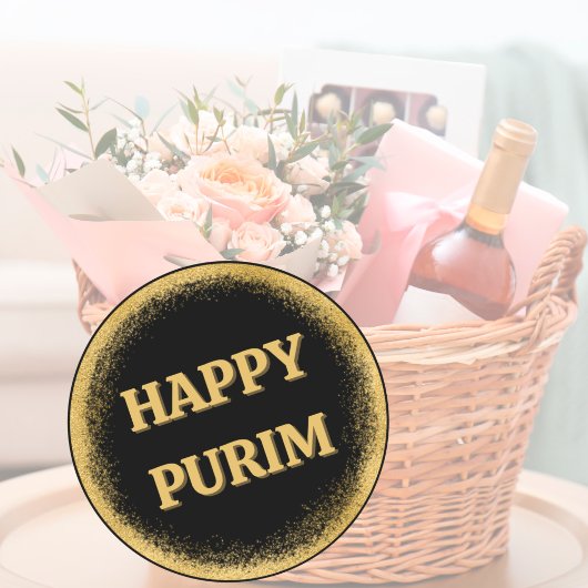 Stijlvol Classy Gold Glitter Happy Purim Ronde Sticker