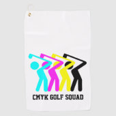 Stijlvol CMYK Golfen Golfhanddoek (Voorkant)