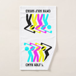 Stijlvol CMYK Golfing Golf Bad Handdoek