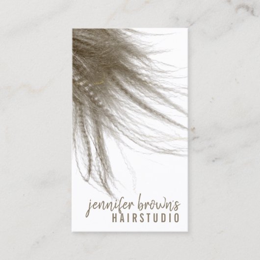 Stijlvol Coiffure Salon Girly Wavy Long Hair Visitekaartje (Voorkant)
