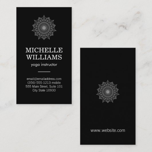 Stijlvol, complex natuurlijk patroon visitekaartje (Voorkant / Achterkant)