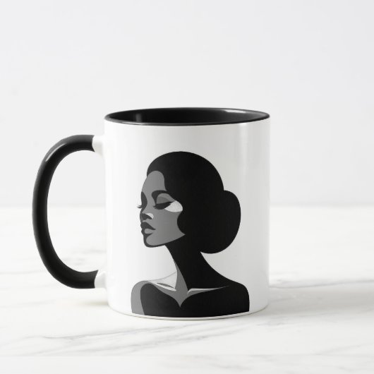 Stijlvol contrast met een opvallend portret mok (Links)