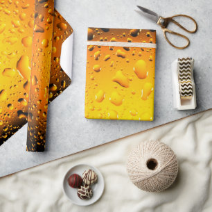 Stijlvol Cool Geel water druppelt bier Cadeaupapier