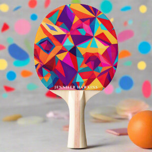 Stijlvol cool kleurrijk geometrisch Abstract patro Tafeltennisbatje