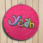 Stijlvol Cool Kleurrijk "Ja" Vet Roze Sport Leuk Dartbord<br><div class="desc">Upgrade uw speelkamer met onze stijlvolle Cool 'Yeah' Bold Pink Sports Dart Board. Met levendige roze kleuren en een gedurfd 'Ja'-ontwerp voegt dit dartbord flair en stijl toe aan uw gameruimte.</div>