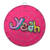 Stijlvol Cool Kleurrijk "Ja" Vet Roze Sport Leuk Dartbord (Voorkant)