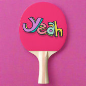 Stijlvol Cool Kleurrijk "Ja" Vet Roze Sport Leuk Tafeltennisbatje