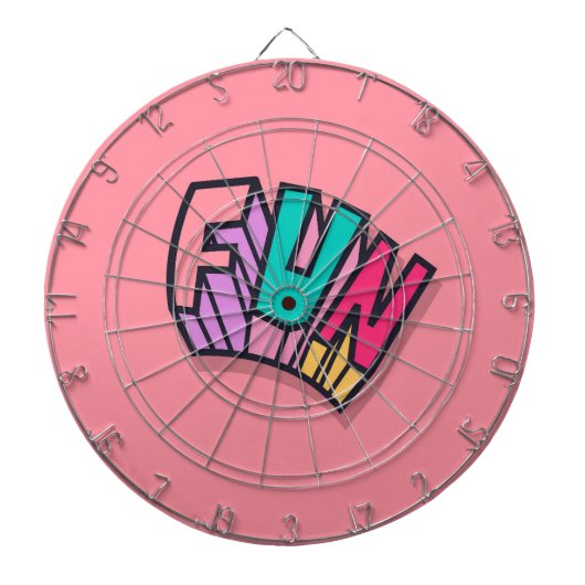 Stijlvol Cool Kleurrijk "Leuk" Roze Trendy Sport L Dartbord (Voorkant)