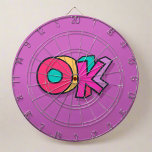 Stijlvol Cool Kleurrijk "OK" Vet Paarse Sport Leuk Dartbord<br><div class="desc">Verbeter uw speelkamer met onze stijlvolle Cool 'OK' Bold Paarse Sports Dart Board. Met gedurfde paarse kleuren en een trendy 'OK'-ontwerp voegt dit dartbord stijl en flair toe aan uw gaming-setup.</div>