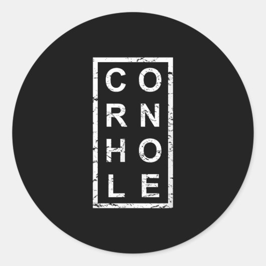Stijlvol Cornhole Ronde Sticker (Voorkant)
