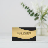 Stijlvol Corporate / Goud Zwart Visitekaartje (Staand voorkant)