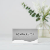 Stijlvol Corporate / Metallic Zilver Visitekaartje (Staand voorkant)