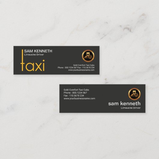 Stijlvol Creative Taxi Signage TAXI Driver Mini Visitekaartje (Voorkant / Achterkant)