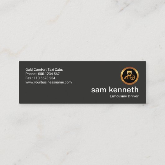 Stijlvol Creative Taxi Signage TAXI Driver Mini Visitekaartje (Achterkant)