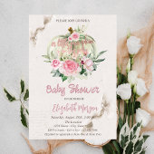 Stijlvol crèmezakje, Roze Baby shower Kaart