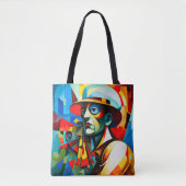 Stijlvol "Cubism Man" Vrouwen T-shirt Tote Bag (Voorkant)