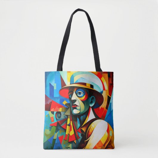 Stijlvol "Cubism Man" Vrouwen T-shirt Tote Bag (Voorkant)