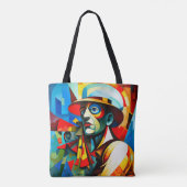 Stijlvol "Cubism Man" Vrouwen T-shirt Tote Bag (Achterkant)