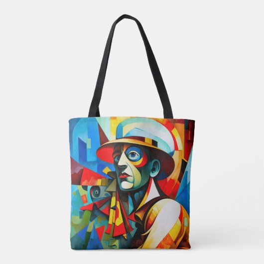 Stijlvol "Cubism Man" Vrouwen T-shirt Tote Bag (Achterkant)