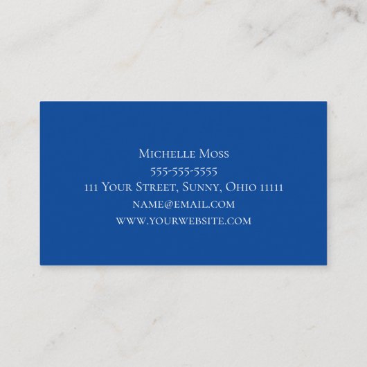 stijlvol Daisy Botanical Blue Visitekaartje (Achterkant)