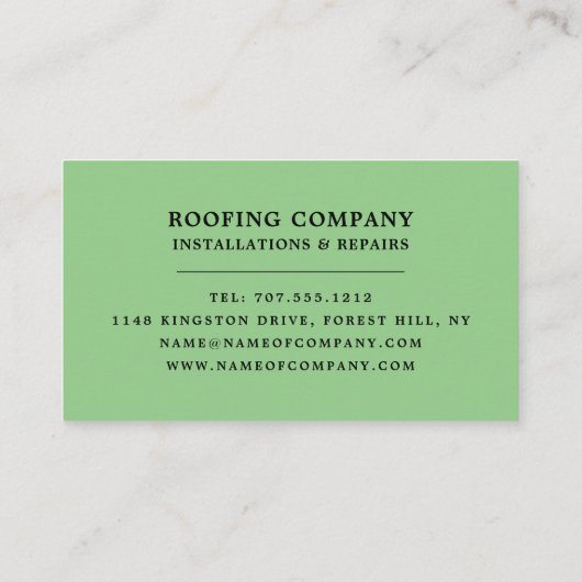 Stijlvol dak, draaggolf, dakbedekking visitekaartje (Achterkant)