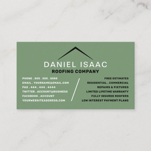 Stijlvol dak, draaggolf, dakbedekking visitekaartje (Voorkant)