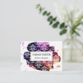 Stijlvol Damaserpatroon, expressief Visitekaartje (Staand voorkant)