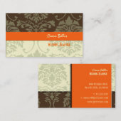 Stijlvol damasje, visitekaartjes voor bruiloft (Voorkant / Achterkant)