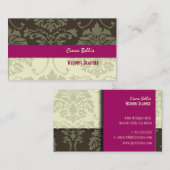 Stijlvol damasje, visitekaartjes voor bruiloft (Voorkant / Achterkant)