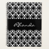 Stijlvol Damask in zwart-wit Planner (Voorkant)