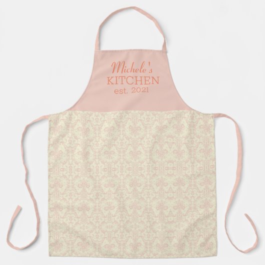 Stijlvol Damaspatroon Schort (Voorkant)