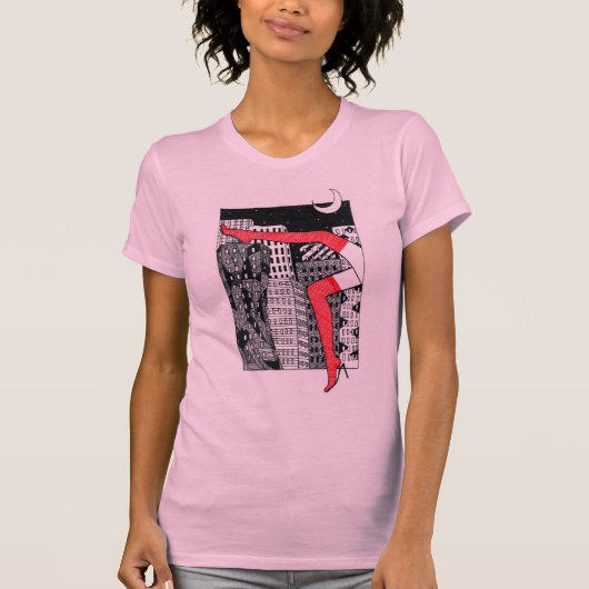 Stijlvol dames T-shirt met een afbeelding (Voorkant)