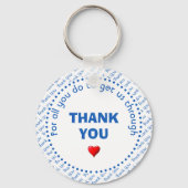 Stijlvol DANK JE Hart  wit Sleutelhanger (Voorkant)