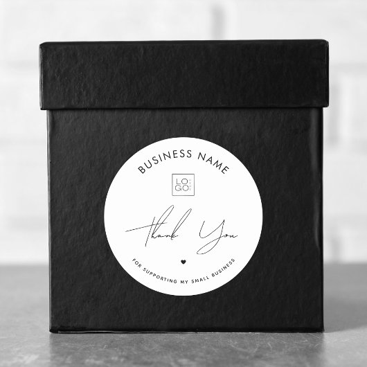 Stijlvol Dank u Custom Small Business Logo Ronde Sticker
