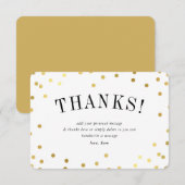 STIJLVOL DANK U schattige gouden confetti vlekken Kaart (Voorkant / Achterkant)