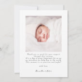 Stijlvol Dank u Script Fotocollage Geboorte Aankondiging (Achterkant)