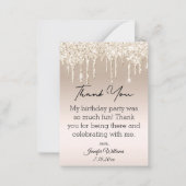 stijlvol dank voor 16 gouden druppelaars notitiekaartje (Voorkant)