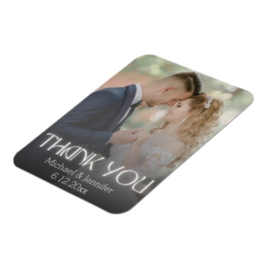 stijlvol dank voor witte handschrift trouwfoto magneet (Linkerzijde)