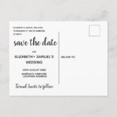 Stijlvol De datum opslaan Wit Aangepaste foto Over Aankondigingskaart (Achterkant)