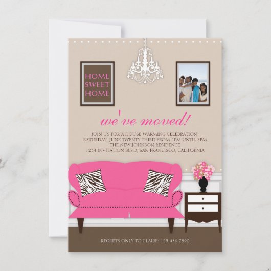 Stijlvol decor Housewarming Invite Kaart (Voorkant)