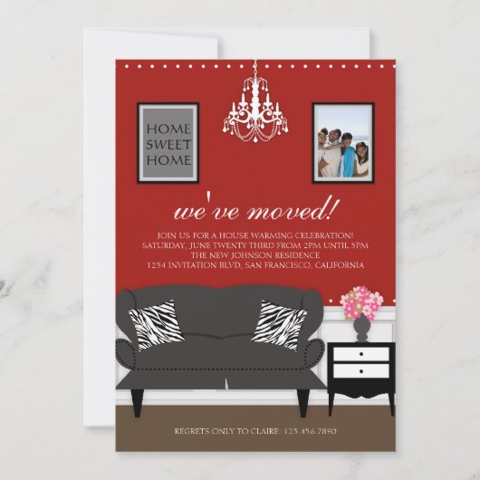 Stijlvol decor Housewarming Invite Kaart (Voorkant)