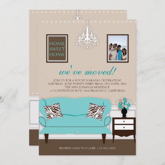 Stijlvol decor Housewarming Invite Kaart (Voorkant / Achterkant)