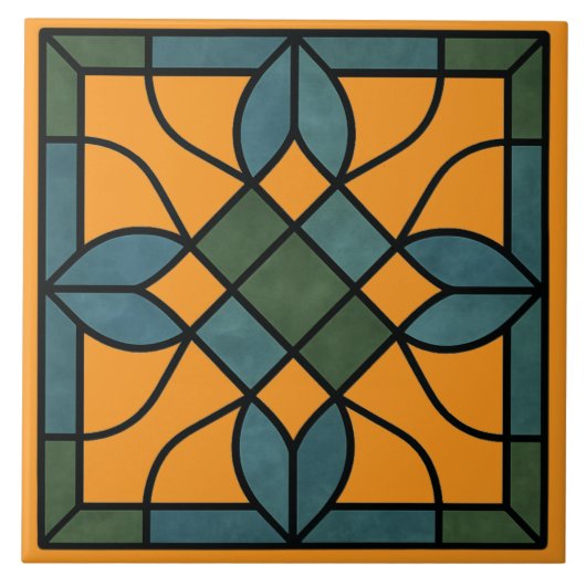 Stijlvol decoratief glas-uitzicht tegeltje (Voorkant)
