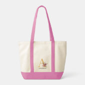 Stijlvol decoratief roze bloemmonogram A Tas Ba (Achterkant)