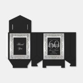 Stijlvol decoratief zilver 60th Wedding Jubileum Bedankdoosjes (Uitgevouwen)
