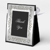 Stijlvol decoratief zilver 60th Wedding Jubileum Bedankdoosjes (Achterkant)