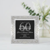 Stijlvol decoratief zilver 60th Wedding Jubileum Kaart (Staand voorkant)