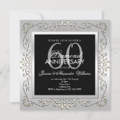 Stijlvol decoratief zilver 60th Wedding Jubileum Kaart (Voorkant)