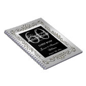 Stijlvol decoratief zilver 60th Wedding Jubileum Notitieboek (Rechterzijde)